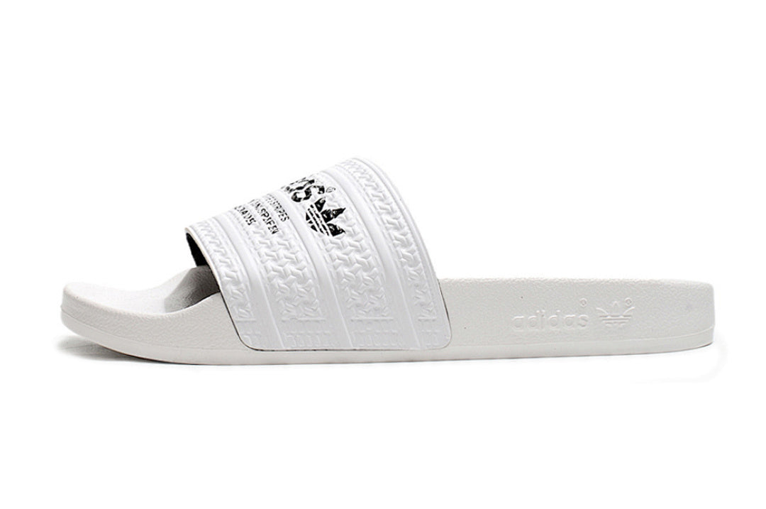 Adidas Originals Adilette White/Black Logo Slide Sandals GX6964