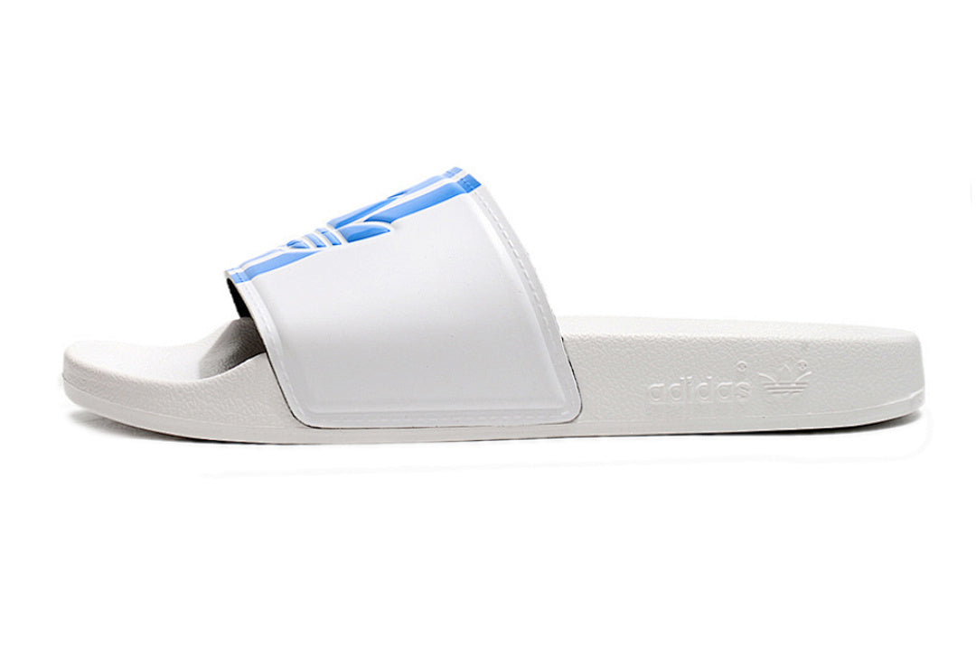 Adidas Originals Adilette White/Blue Trefoil Slide Sandals GX6969