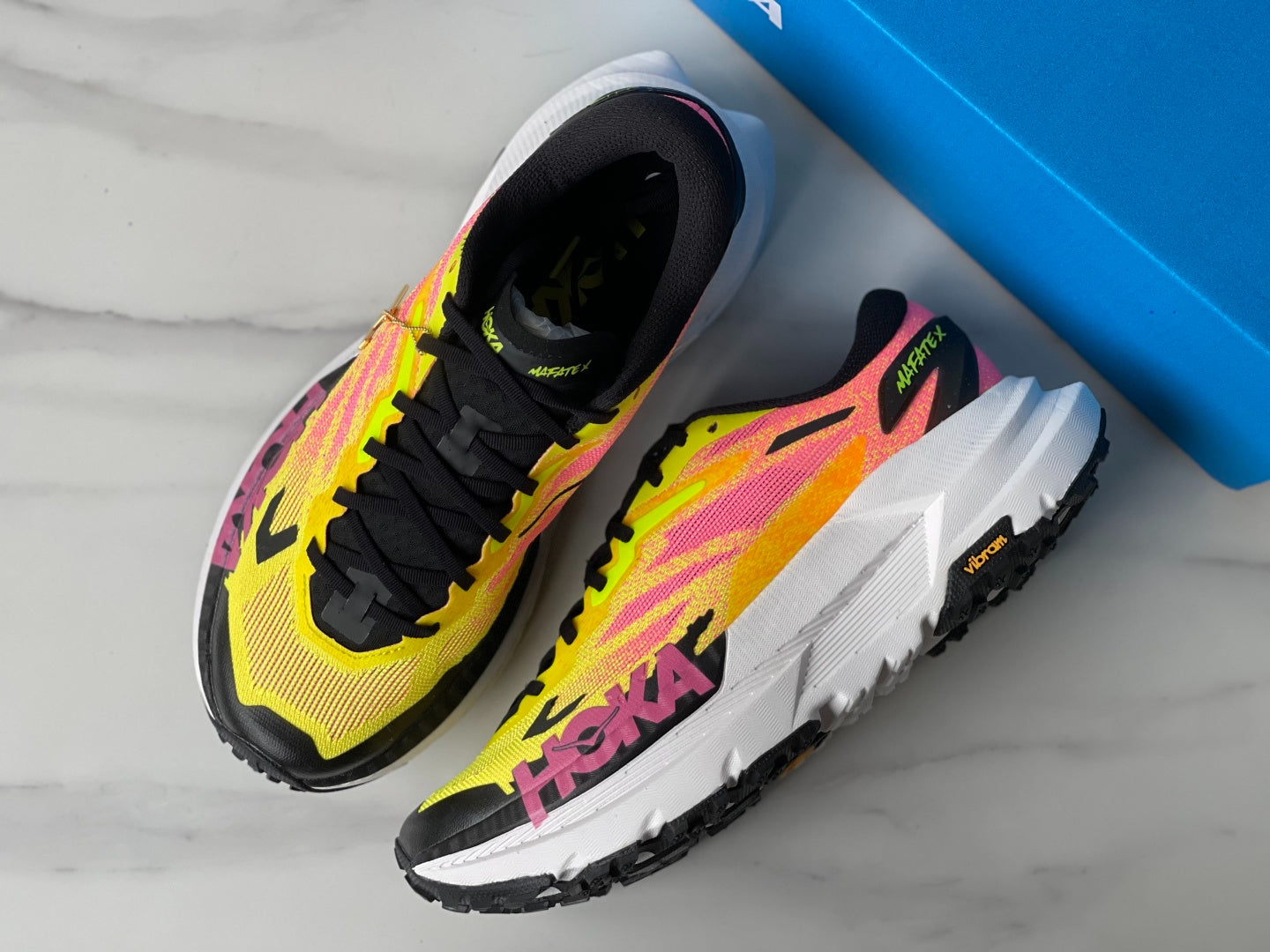 HOKA Mafate X Black | Yellow | Pink