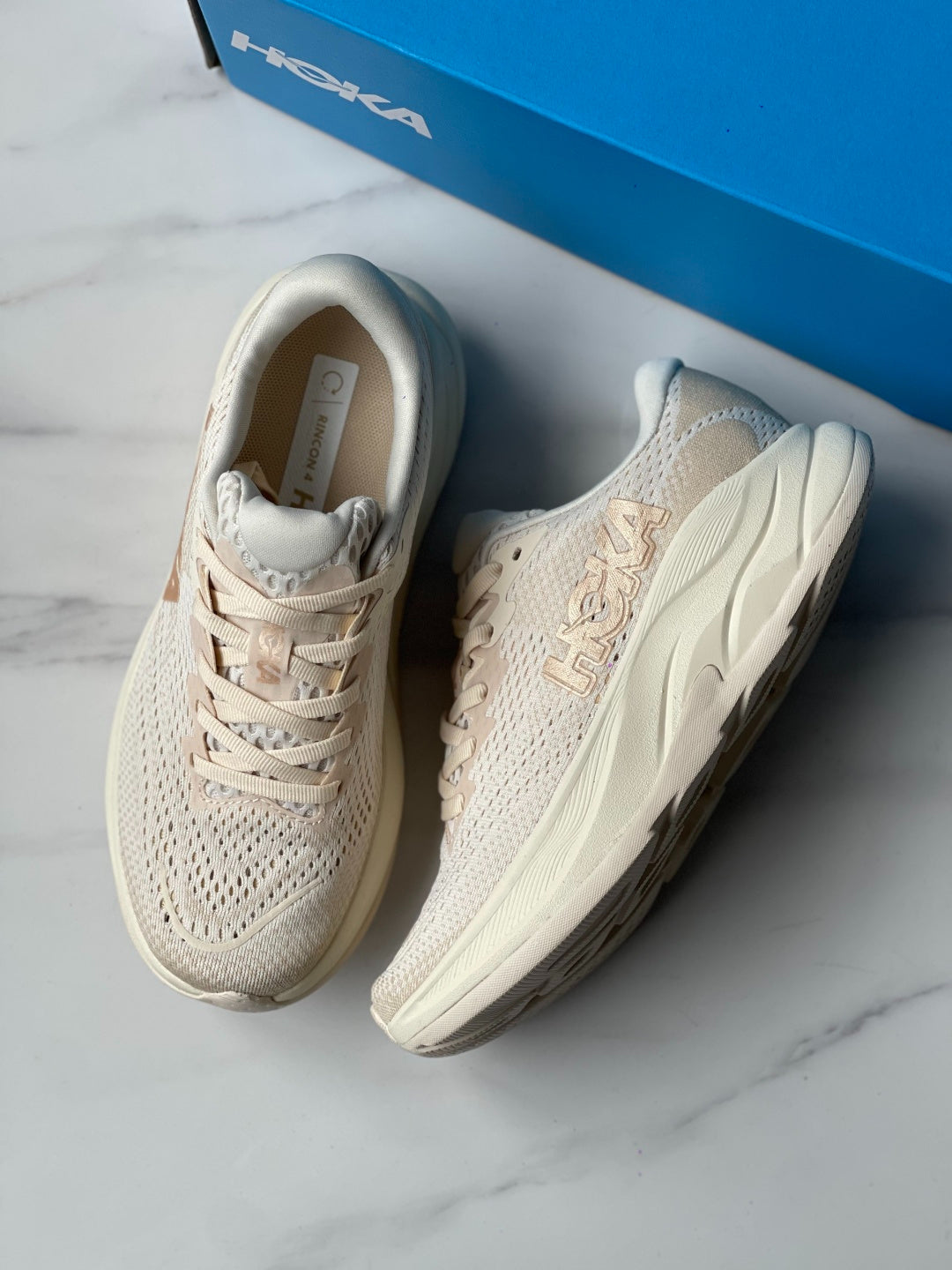Hoka Rincon 4 Running Shoe Khaki | Rose Gold