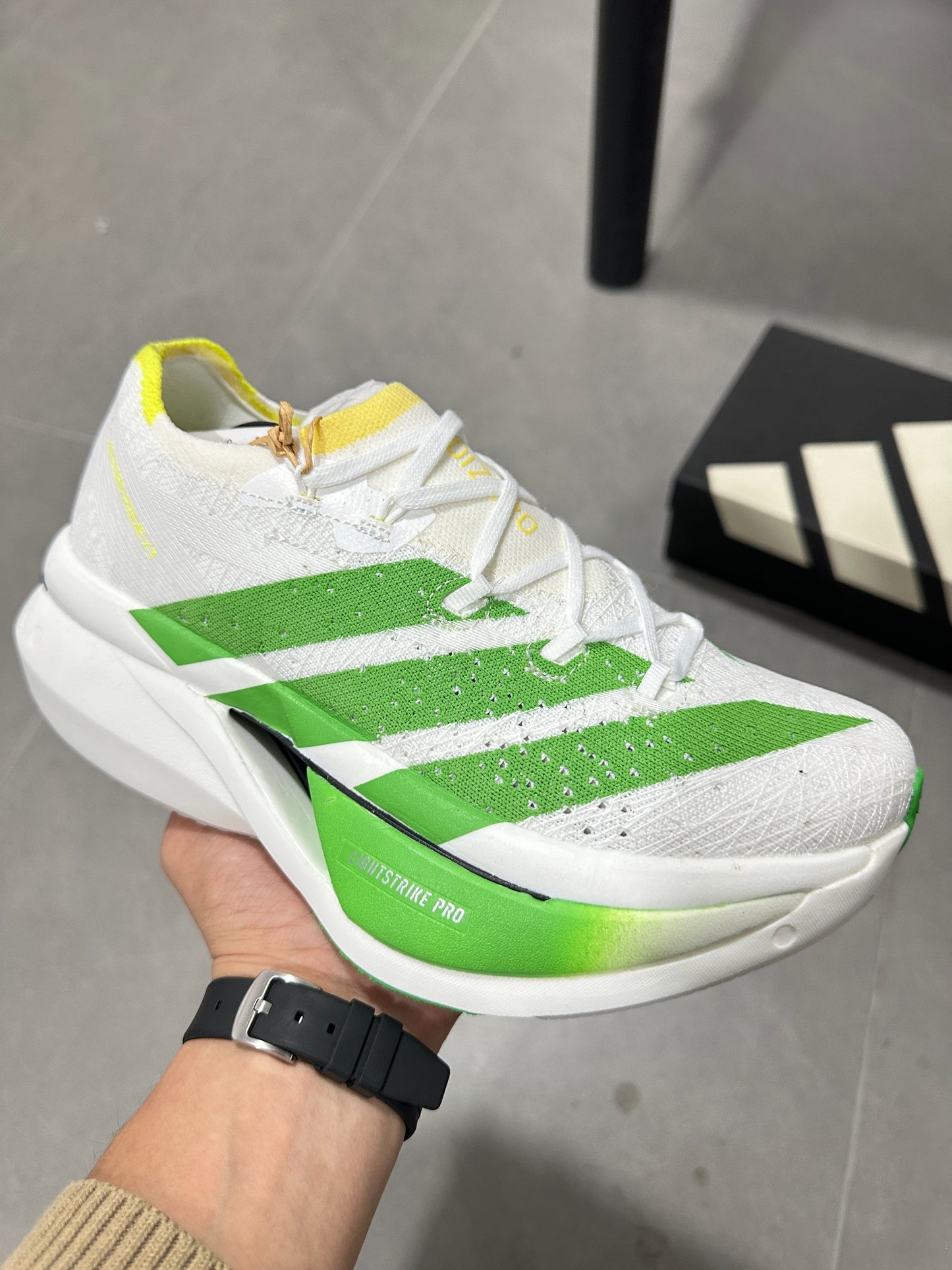 Adidas Adizero Prime X3 Strung Shoes White|Green|Yellow