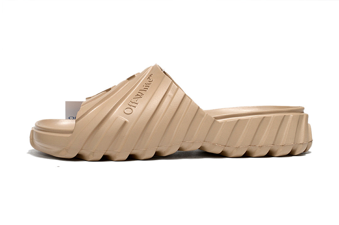 Off-White Tread Slides Beige