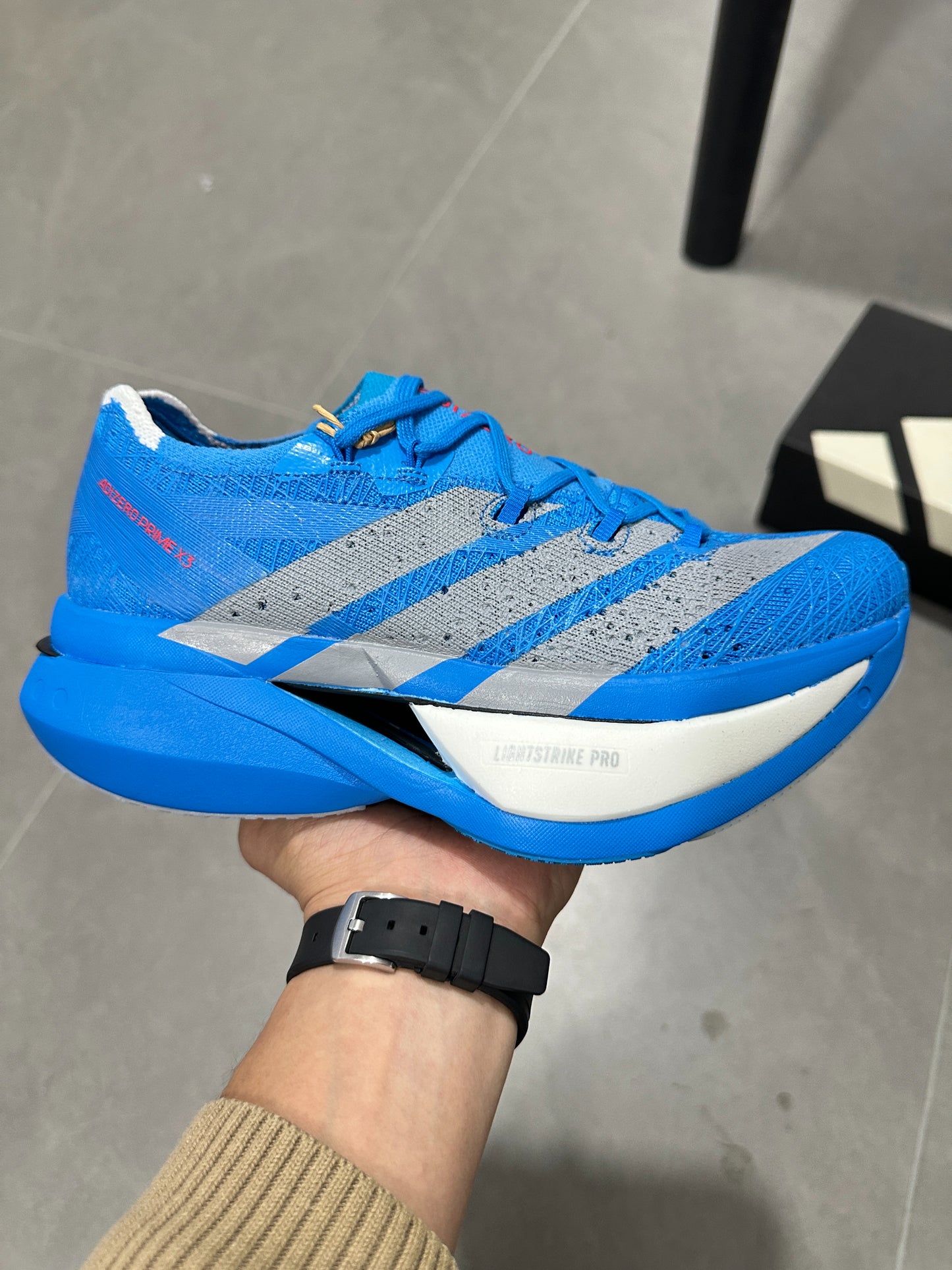 Adidas ADIZERO ADIOS PRO 4 (Blue / Silver colorway)