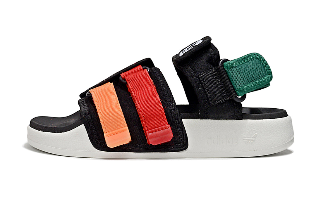 Adidas Originals Adilette 4-Strap Sandals Black Multi-Color GZ8827