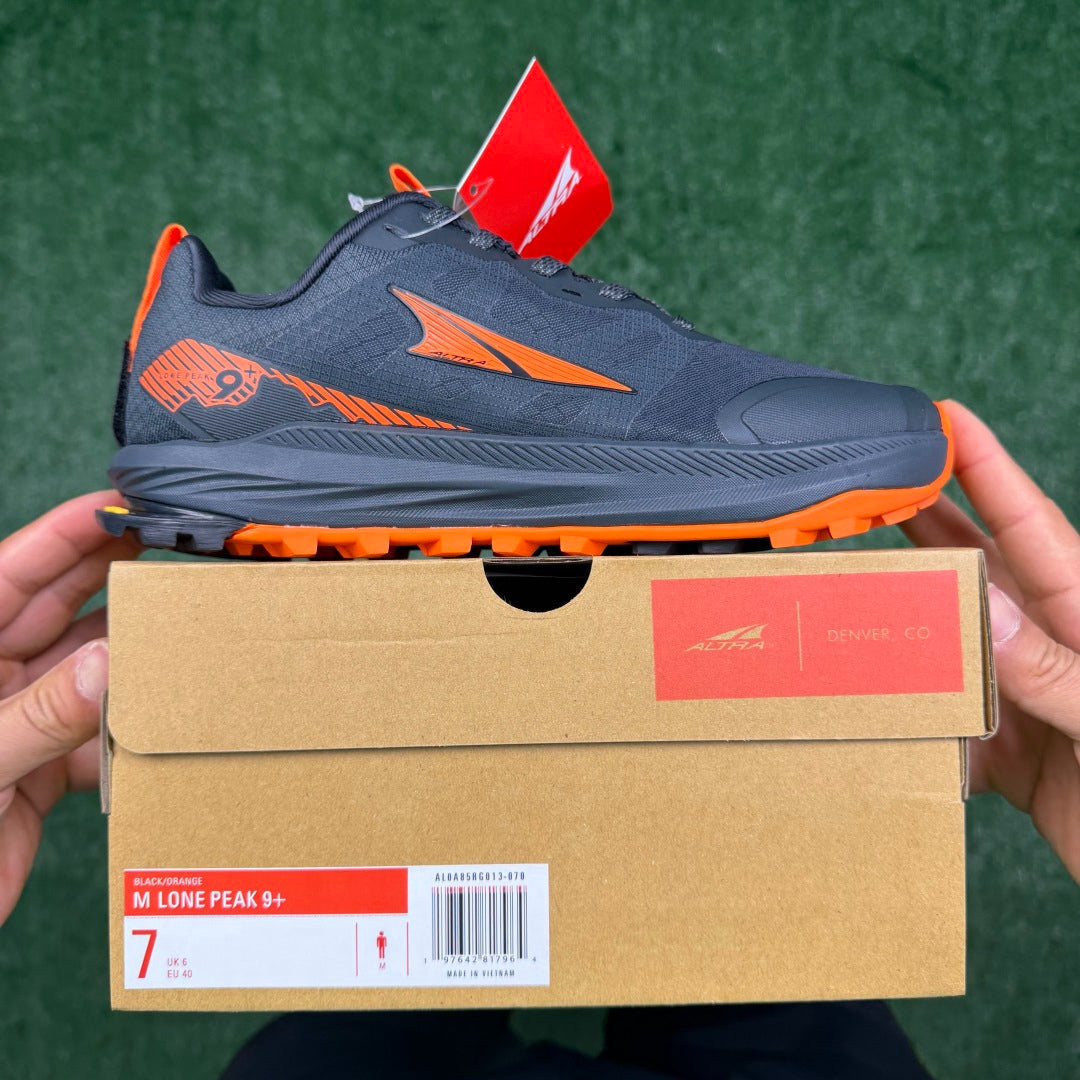 Altra Lone Peak 7 Dark Grey Orange Zero Drop Breathable Trail Running Sneakers