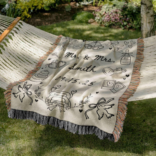 Custom Wedding Blanket Gift, Personalized Wedding Anniversary Throw Blanket Gift, Custom Wedding couples gift, custom Bridal Shower gift
