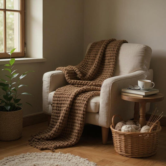 Waffle Weave Soft Cotton Throw Blanket, Lightweight Cozy Waffle Knit Blanket, Breathable Sofa Minimalist Bed Throw, Modern Home Decor Gift