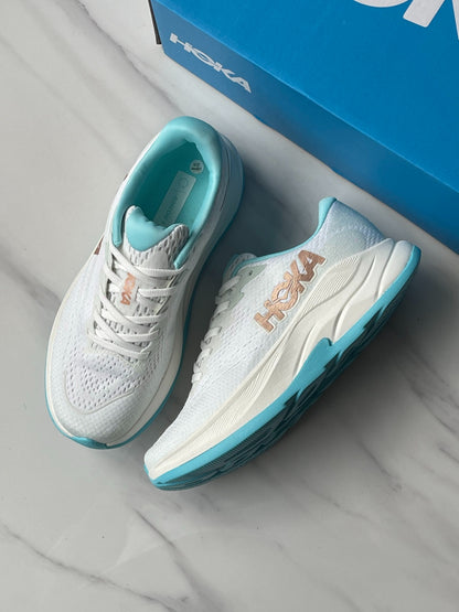 Hoka Rincon 4 Running Shoe White | Ice Blue