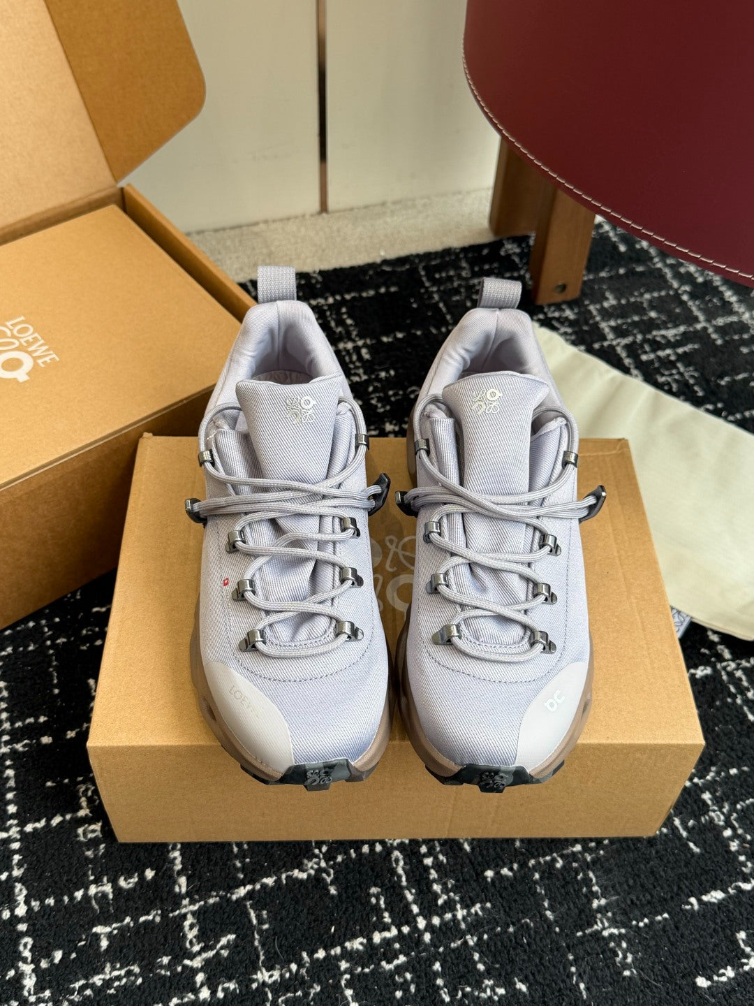 Unisex On Loewe Cloudtilt Light Grey Waterproof Outdoor Hiking Sneakers Cloud Cushion Casual Trail Trainers