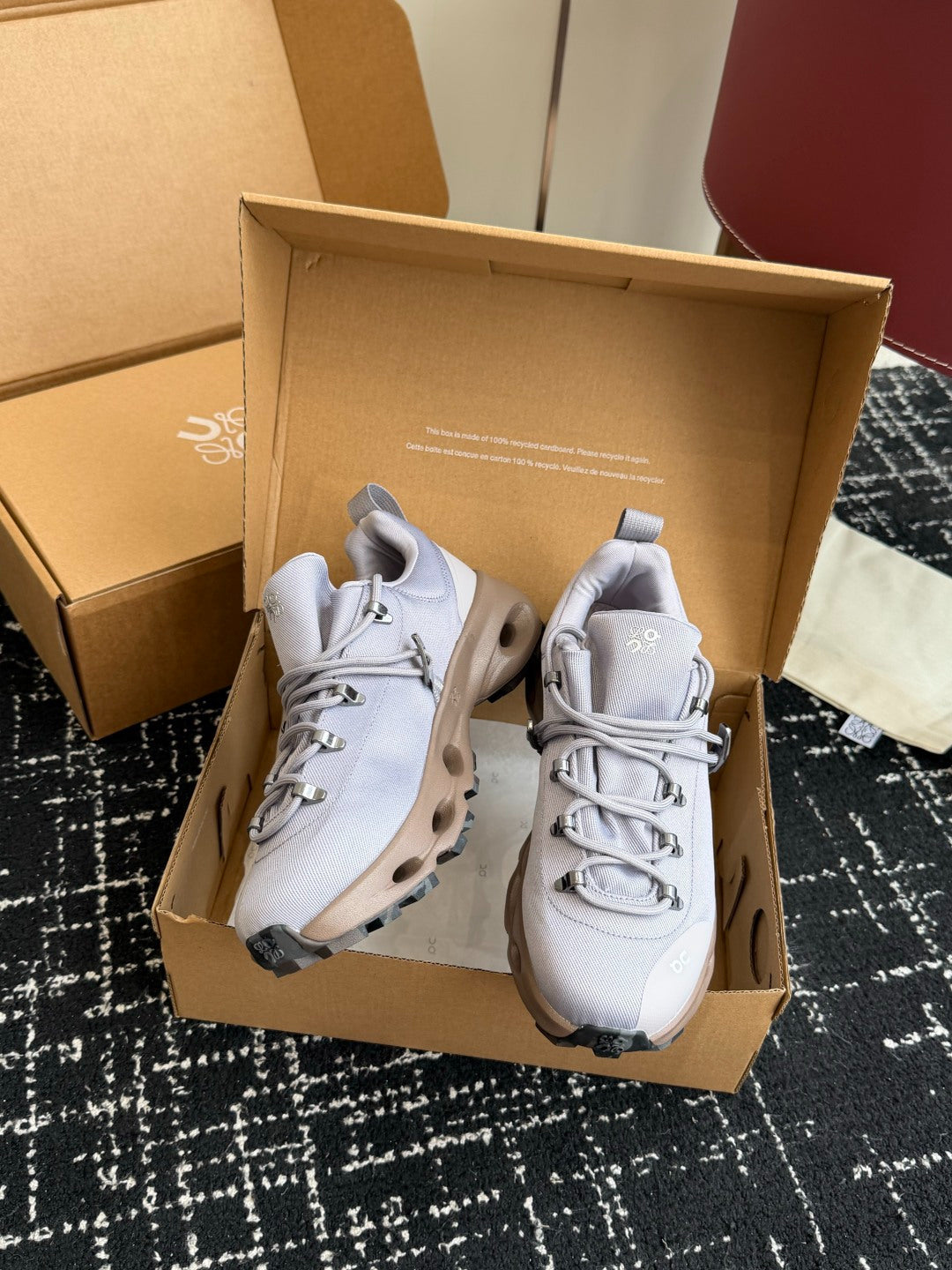 Unisex On Loewe Cloudtilt Light Grey Waterproof Outdoor Hiking Sneakers Cloud Cushion Casual Trail Trainers