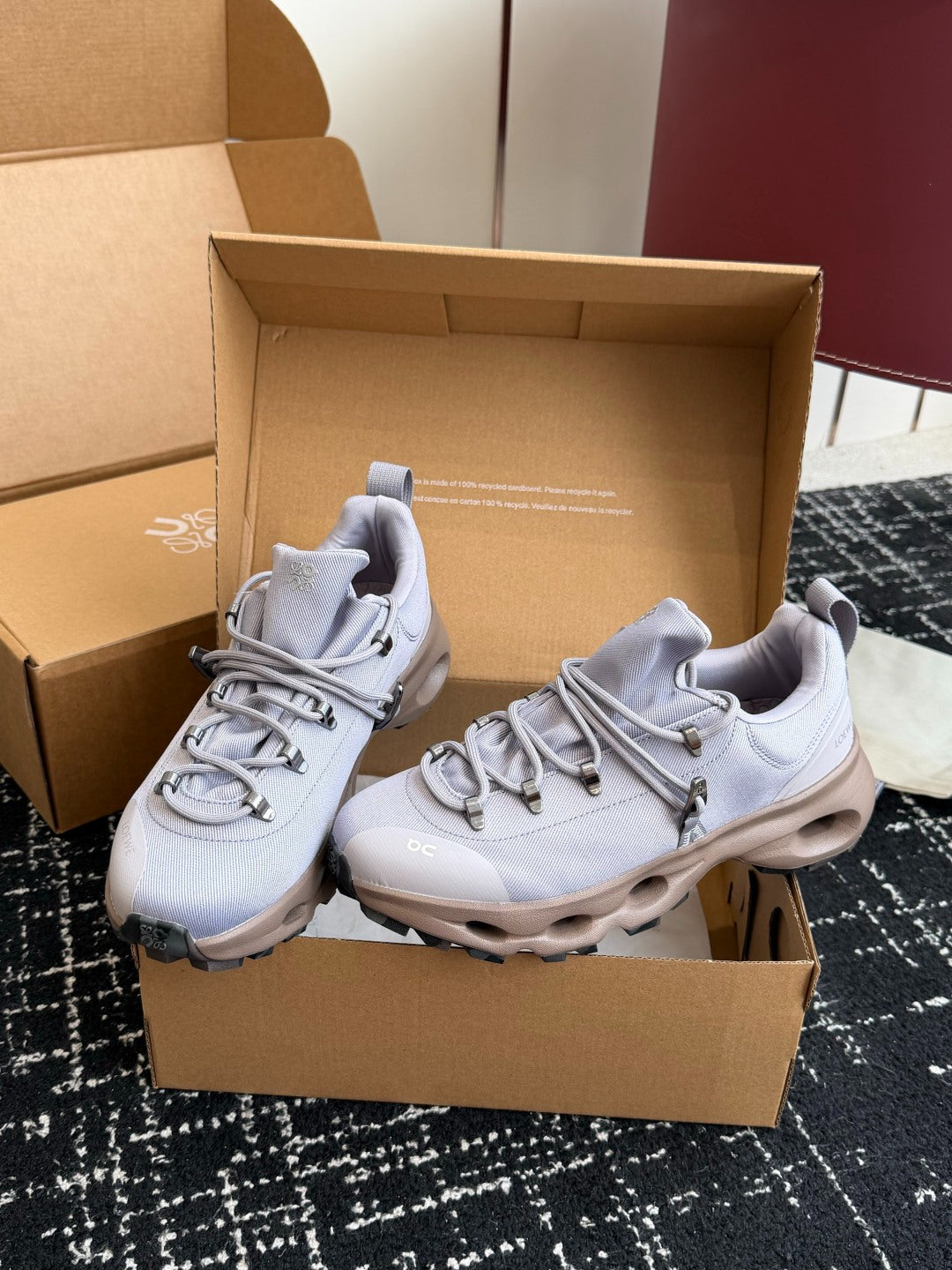Unisex On Loewe Cloudtilt Light Grey Waterproof Outdoor Hiking Sneakers Cloud Cushion Casual Trail Trainers
