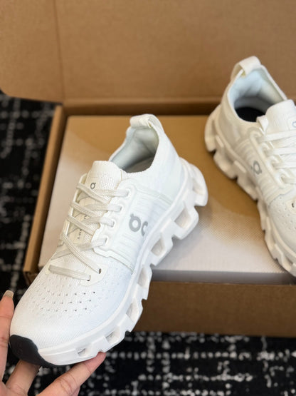 On Cloudswift 4 All White Mesh Jogging Training Sneakers