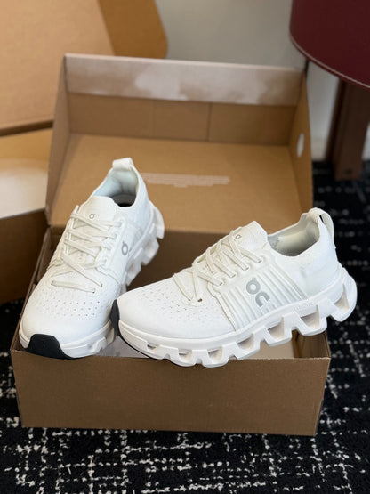 On Cloudswift 4 All White Mesh Jogging Training Sneakers