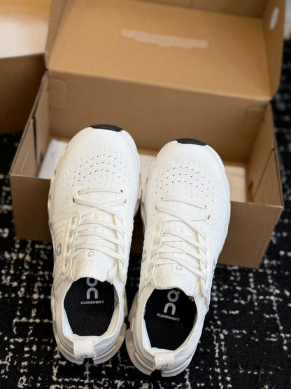 On Cloudswift 4 All White Mesh Jogging Training Sneakers