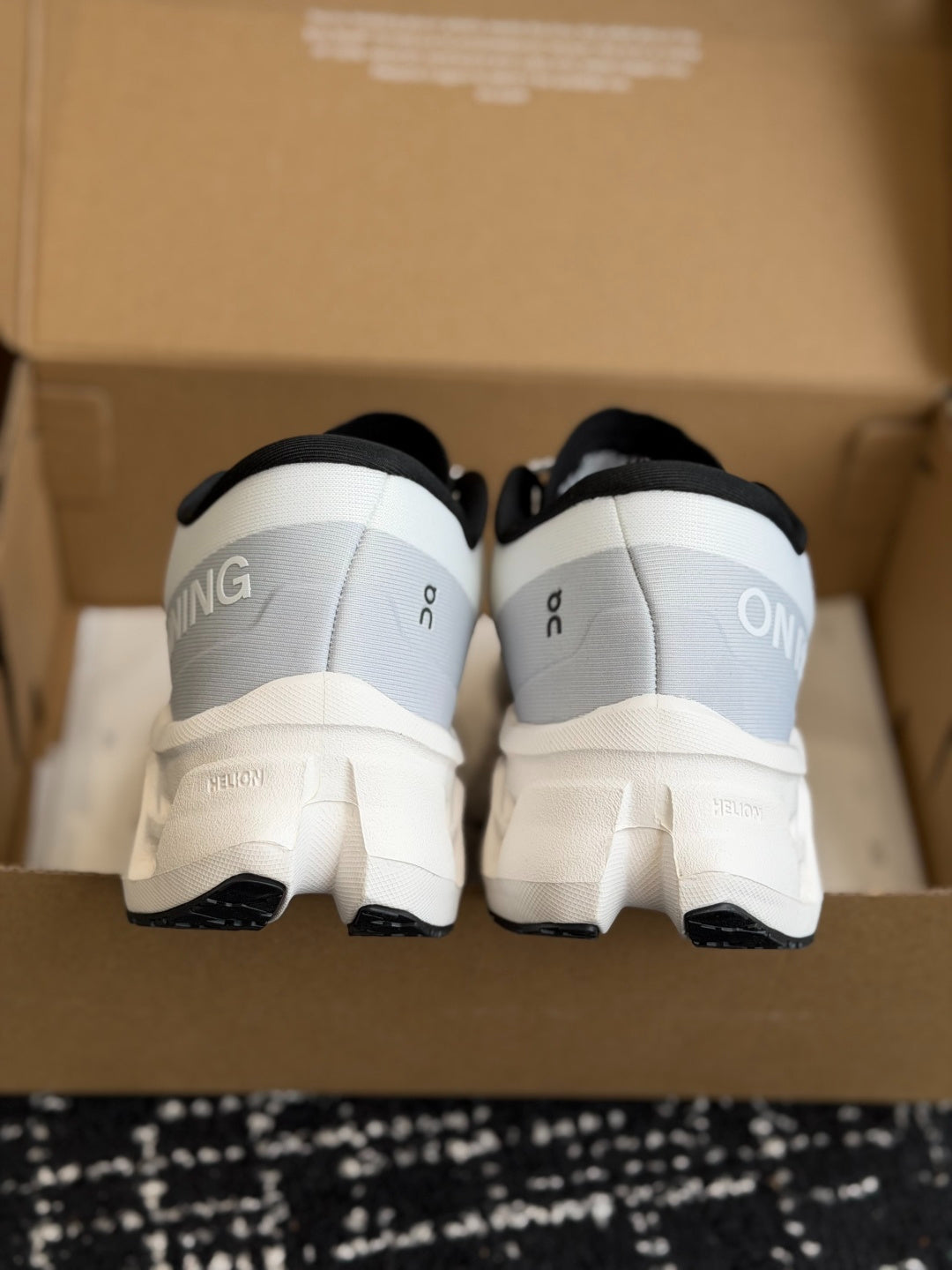 On Cloudmonster 3 White Black Cushioned Road Running Sneakers