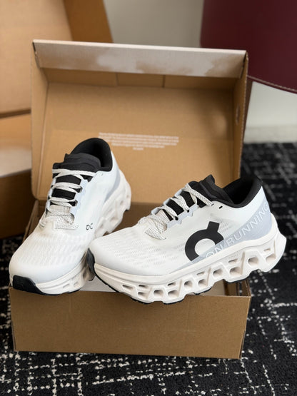 On Cloudmonster 3 White Black Cushioned Road Running Sneakers