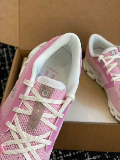 On Cloud X Pink Mesh Jogging Training Sneakers