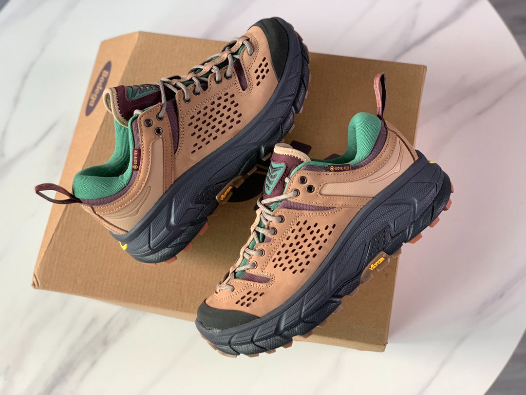 HOKA Ultra Low Gore-Tex Light Brown | Lime Green