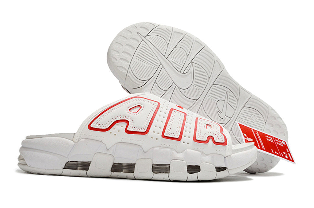 Nike Air More Uptempo Slides White Red FJ7808-100