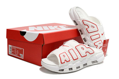 Nike Air More Uptempo Slides White Red FJ7808-100