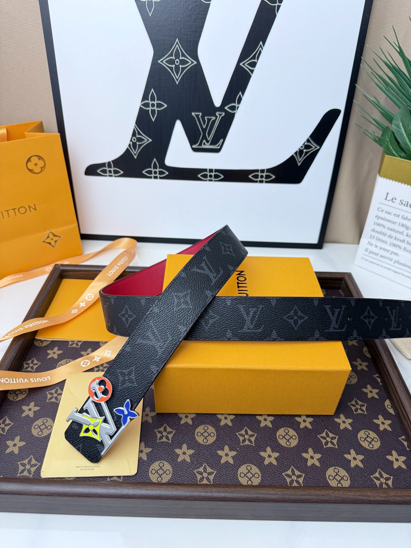 LV Monogram Eclipse Multicolor Buckle 40mm Reversible Belt