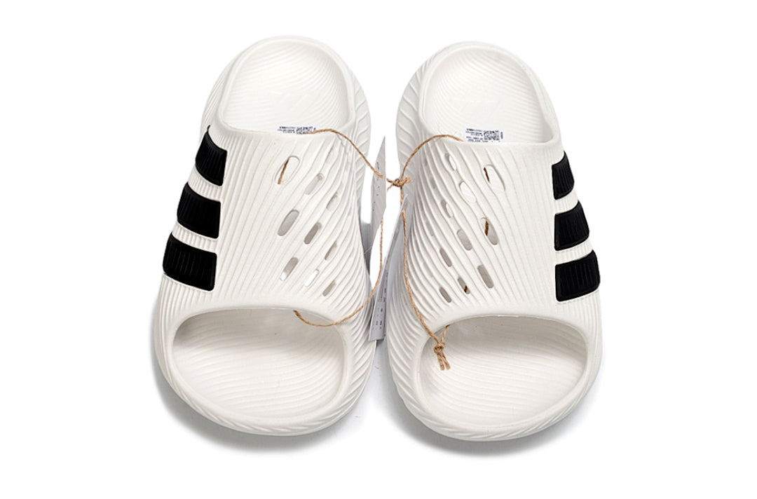 Adidas Purechill White Black Open-Toe Recovery Slides IF6764