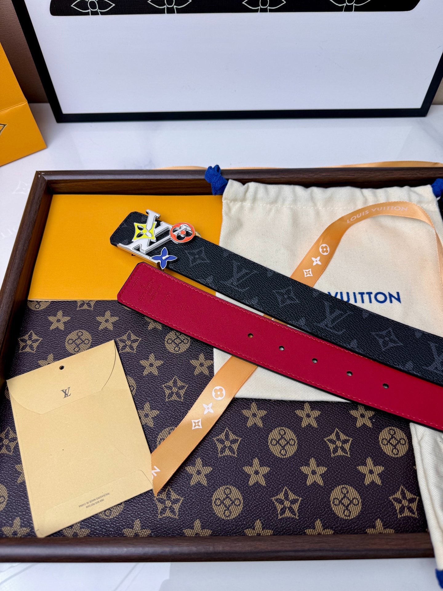 LV Monogram Eclipse Multicolor Buckle 40mm Reversible Belt