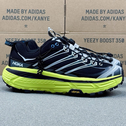 Hoka Mafate Three2 Black | Fluorescent green