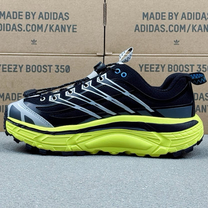 Hoka Mafate Three2 Black | Fluorescent green