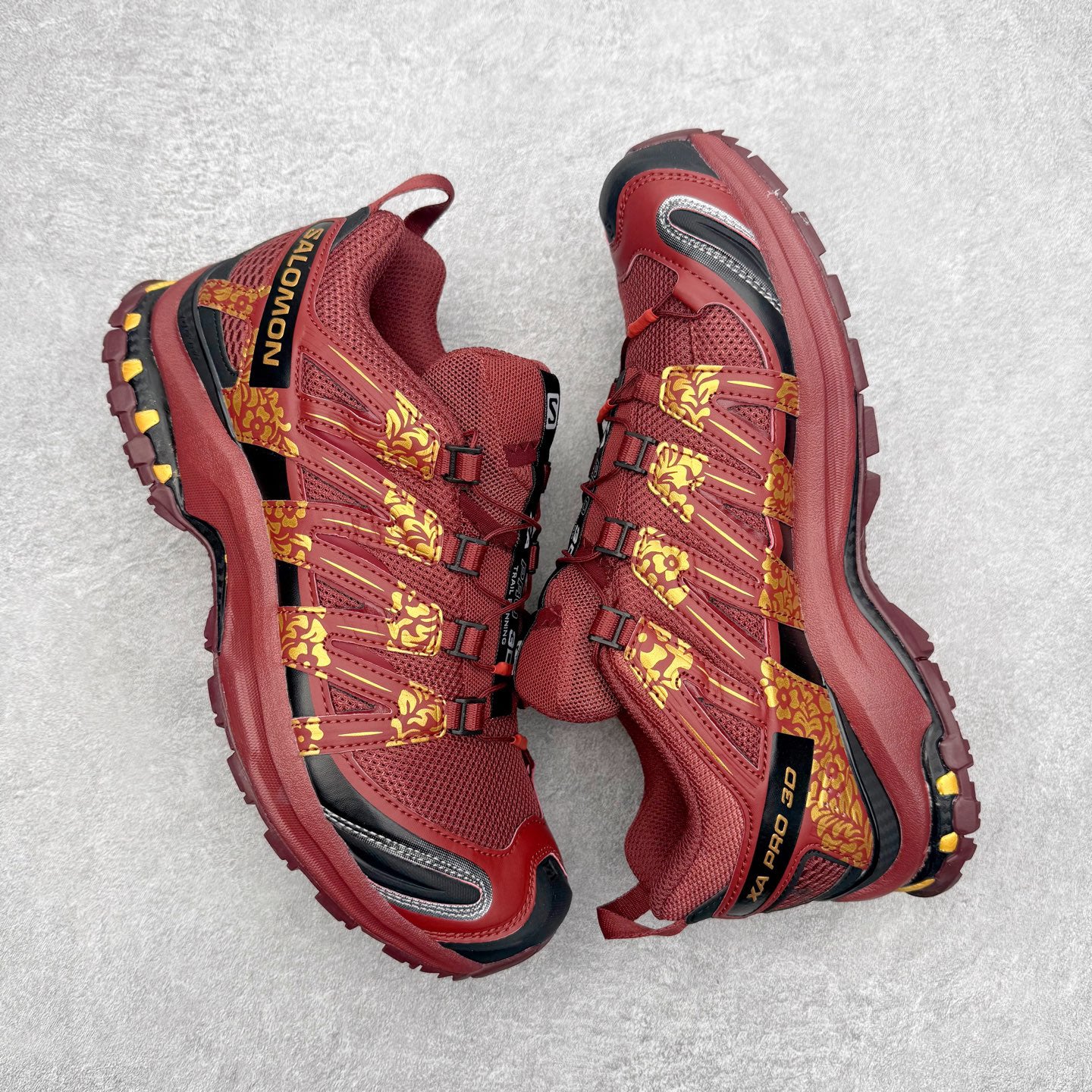 Salomon XA Pro 3D Red Gold Floral Men Women Casual Hiking Shoes