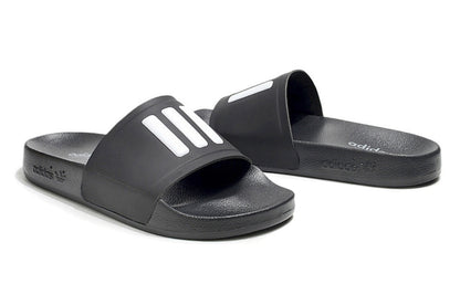 Adidas Originals Adilette Core Black/White 3-Stripes Slide Sandals IF5719