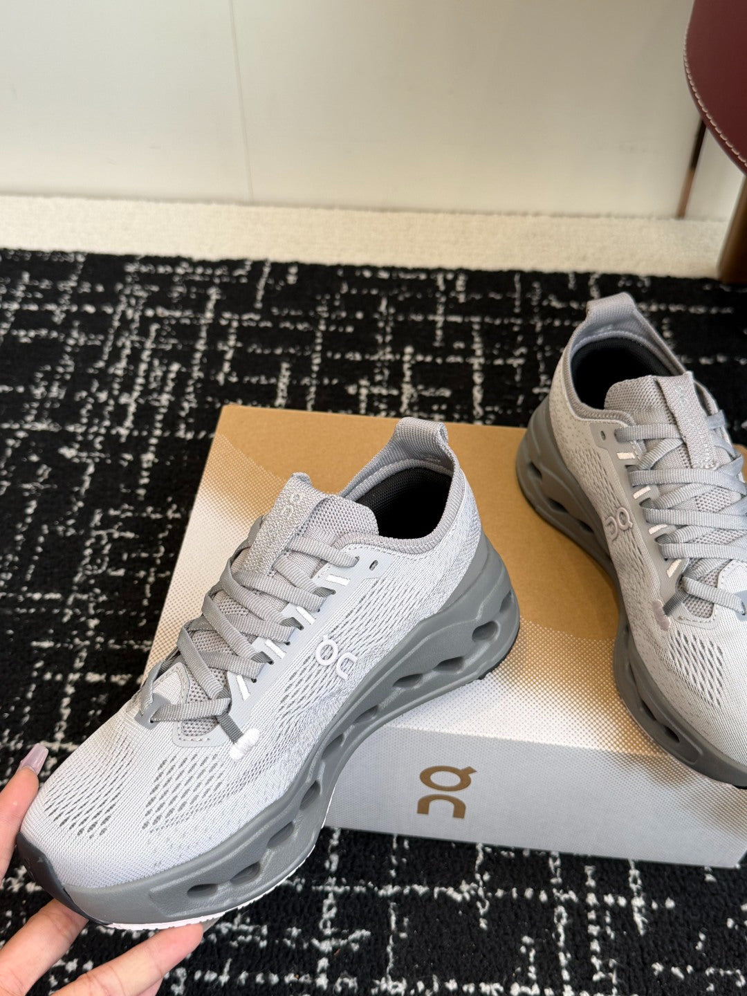 Cloudtilt All Grey Cushioned Running Shoes Unisex Hollow Chunky Sole Athletic Trainers