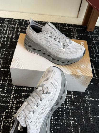 Cloudtilt All Grey Cushioned Running Shoes Unisex Hollow Chunky Sole Athletic Trainers