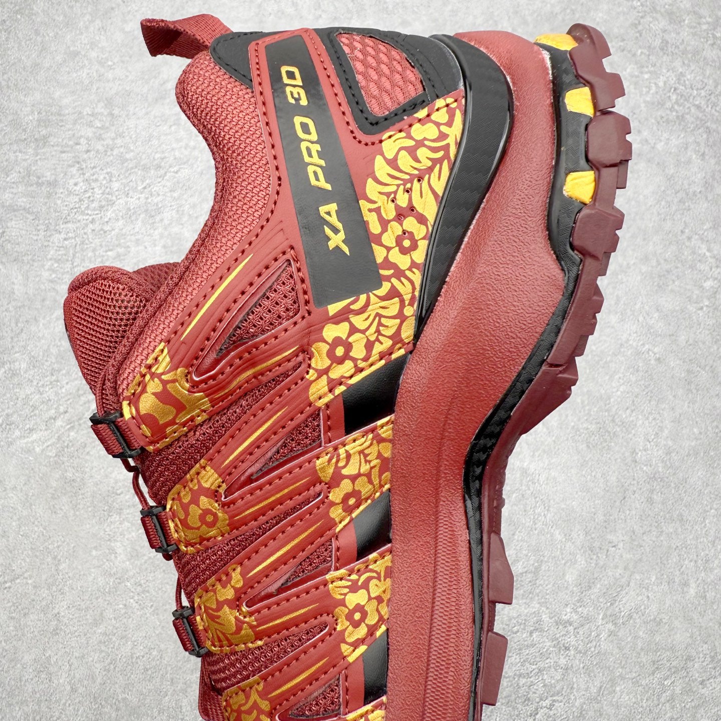 Salomon XA Pro 3D Red Gold Floral Men Women Casual Hiking Shoes
