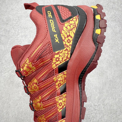 Salomon XA Pro 3D Red Gold Floral Men Women Casual Hiking Shoes