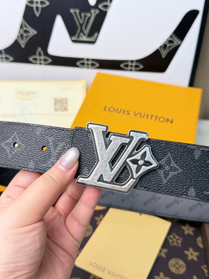 LV Monogram Eclipse Flower Buckle 40mm Belt