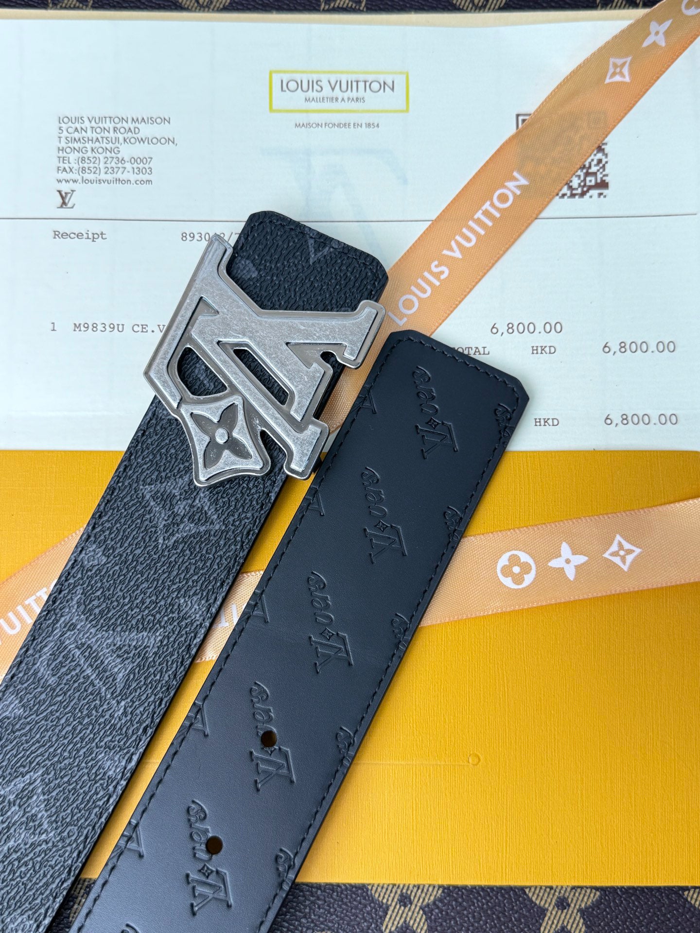 LV Monogram Eclipse Flower Buckle 40mm Belt