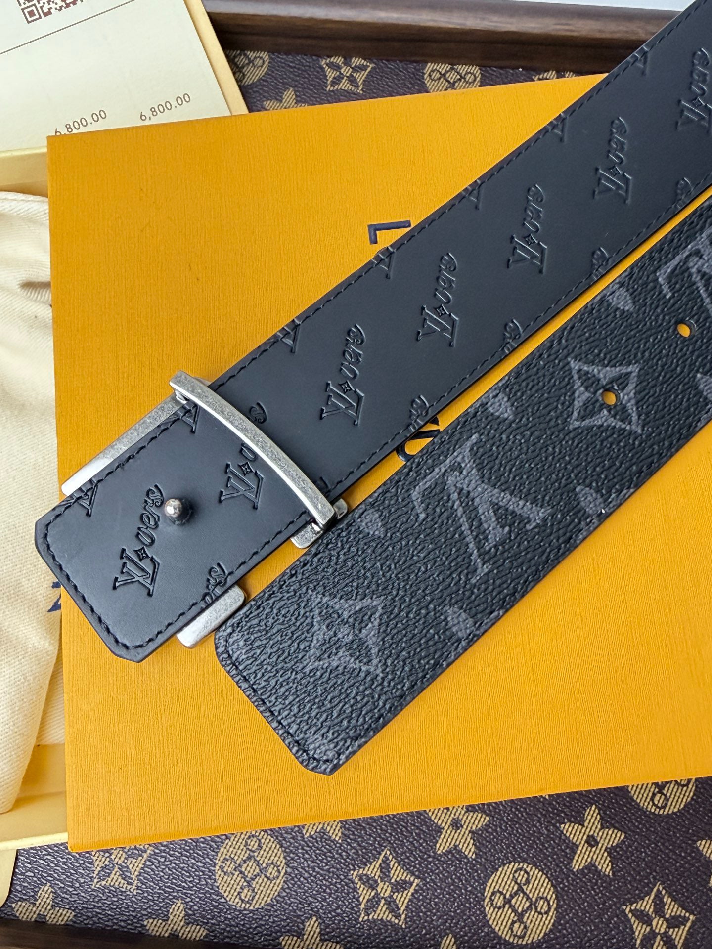 LV Monogram Eclipse Flower Buckle 40mm Belt