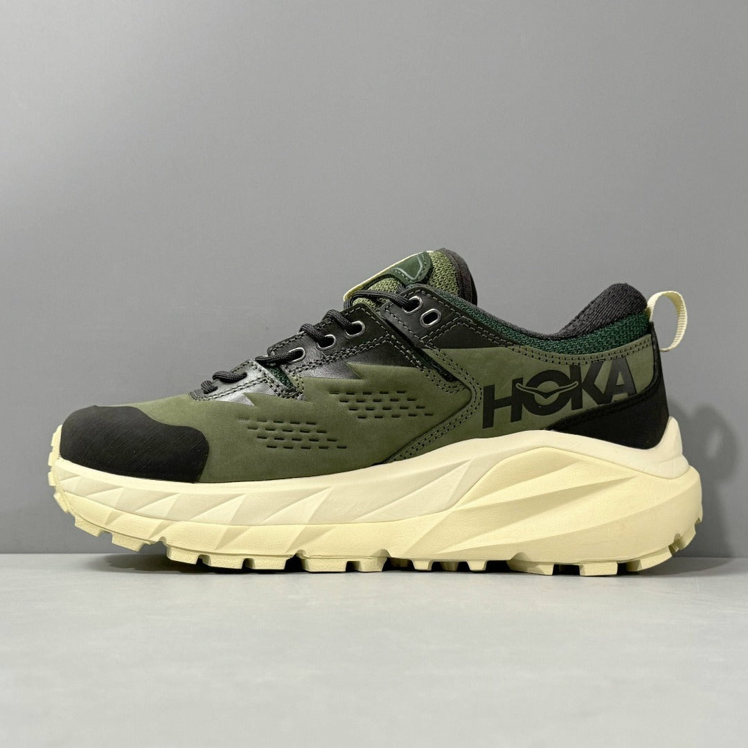 HOKA Kaha Low GTX Olive Green | Off-White