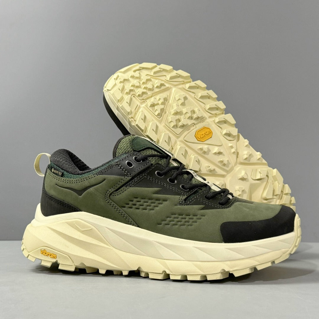 HOKA Kaha Low GTX Olive Green | Off-White