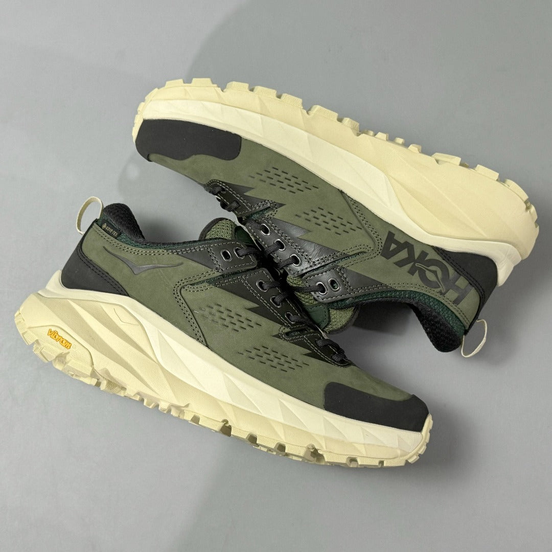 HOKA Kaha Low GTX Olive Green | Off-White