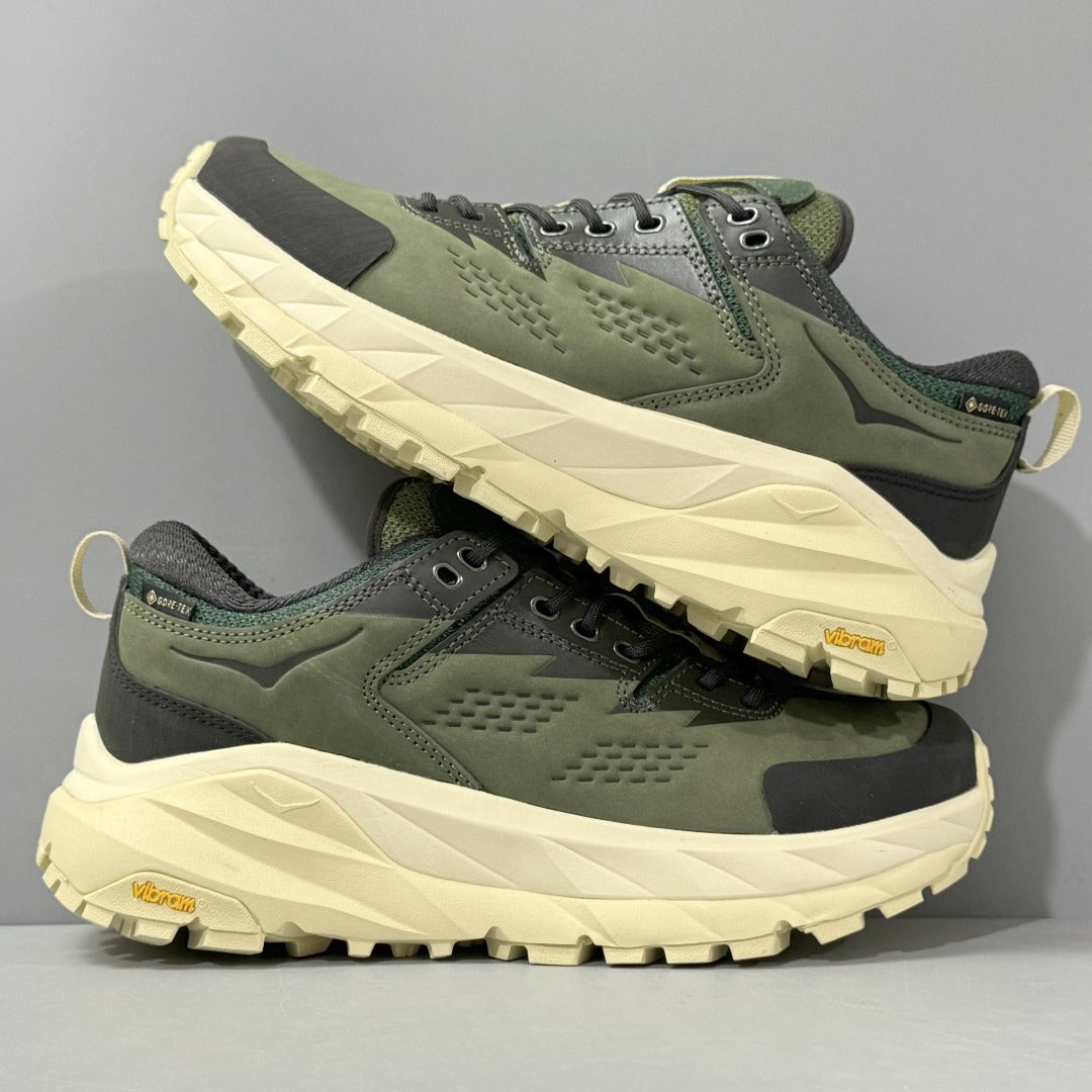 HOKA Kaha Low GTX Olive Green | Off-White