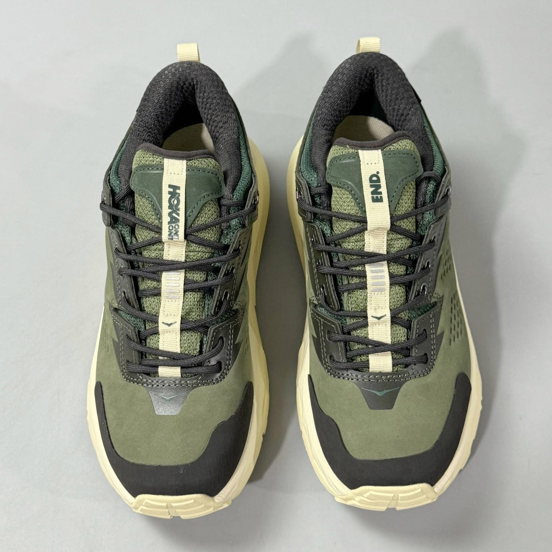 HOKA Kaha Low GTX Olive Green | Off-White