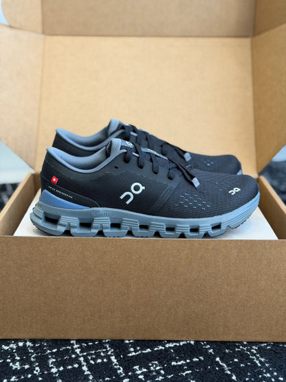 On Cloud X Black Slate Blue Mesh Cross Training Jogging Sneakers