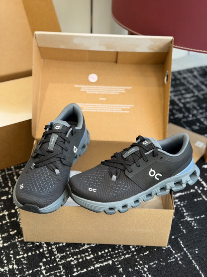 On Cloud X Black Slate Blue Mesh Cross Training Jogging Sneakers
