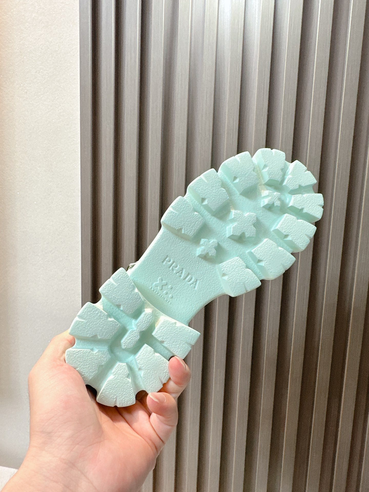 Women Mint Green Platform Roman Fisherman Sandals Triangle Metal Logo Adjustable Ankle Buckle Shoes