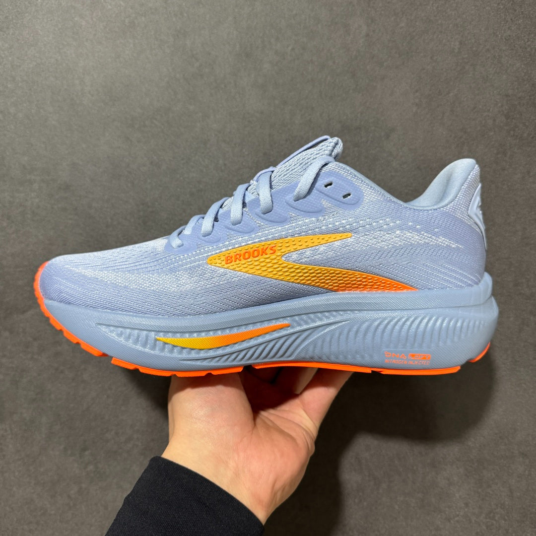 Brooks Women's Ghost 17 Road Running Shoes (Blue Heron/White/Orange)