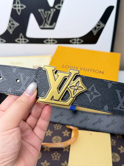 LV Monogram Eclipse Flower Buckle 40mm Belt