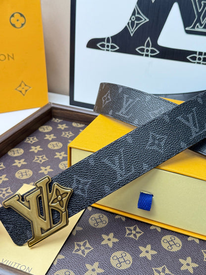 LV Monogram Eclipse Flower Buckle 40mm Belt