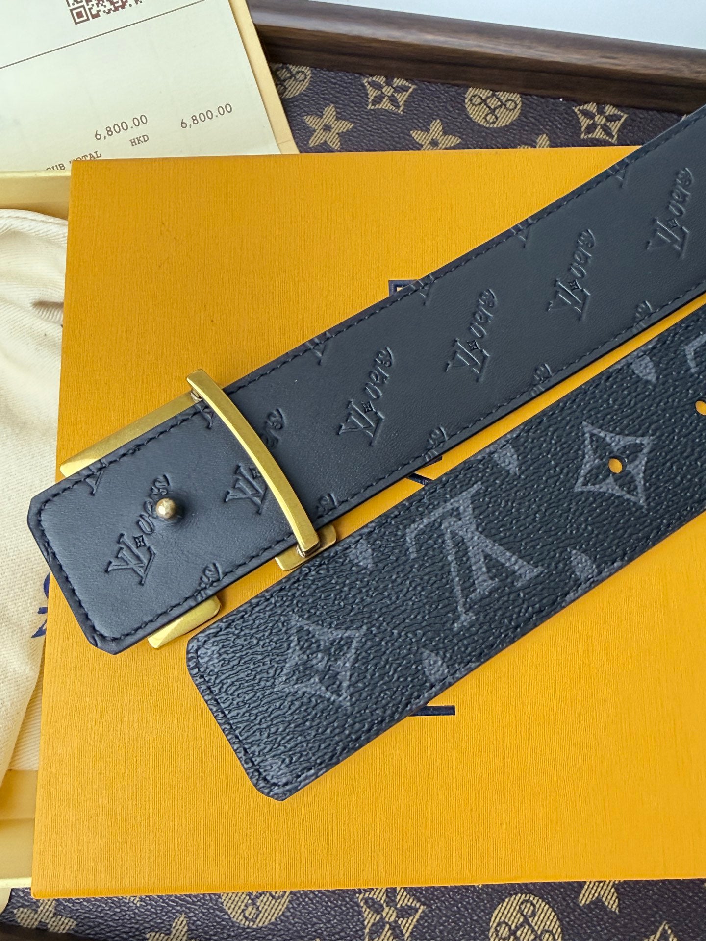 LV Monogram Eclipse Flower Buckle 40mm Belt